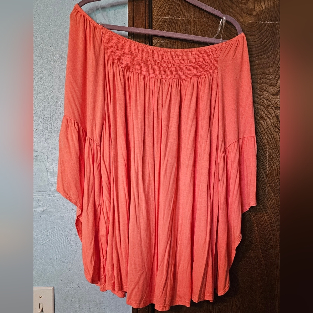 3xl coral off the shoulder top